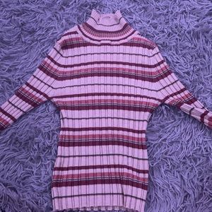 tan striped turtleneck